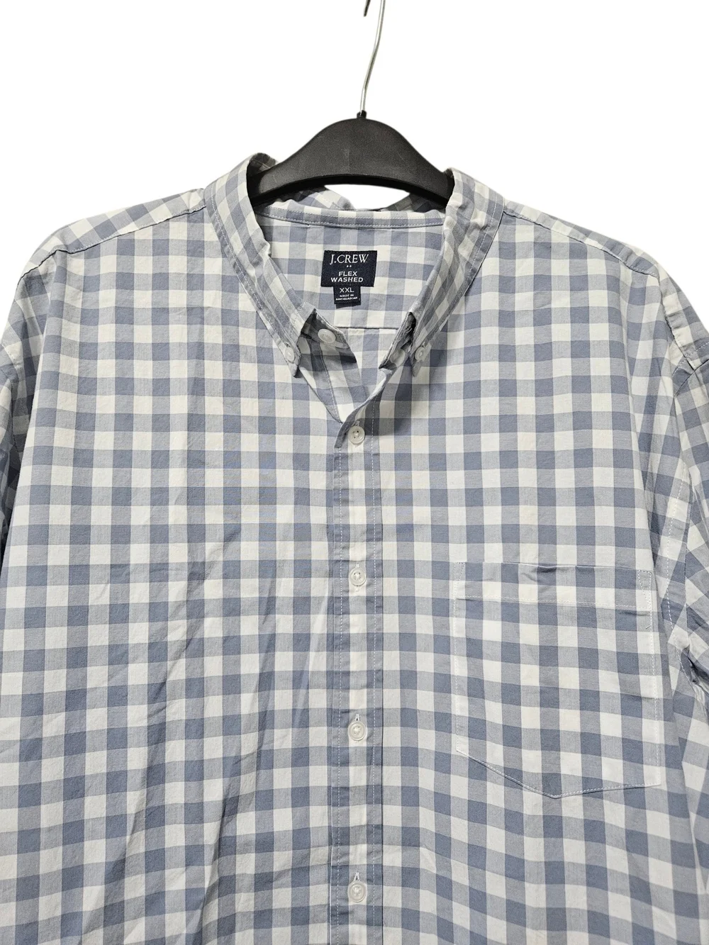 J. Crew Men’s Light Blue & White Gingham Cotton Button-Down Shirt NEW